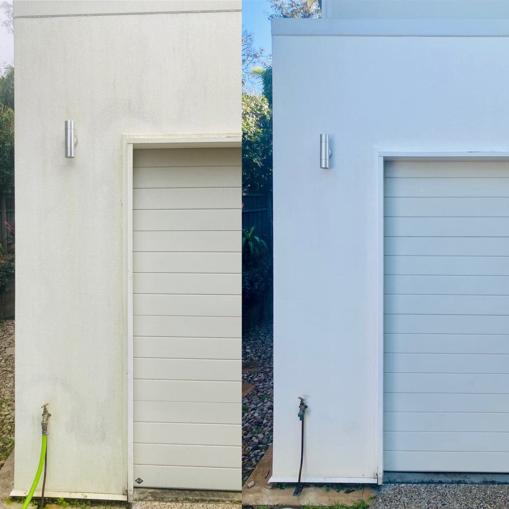 Exterior softwashing before and after